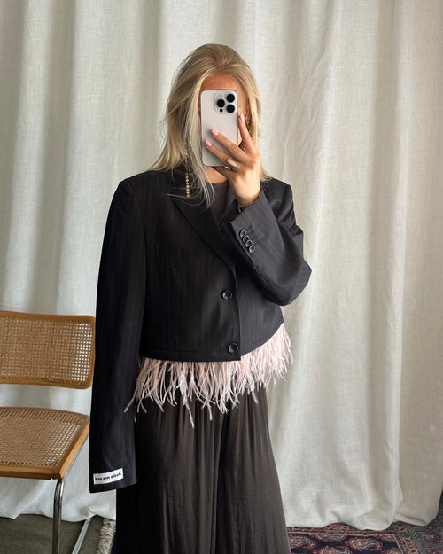 Cropped Feather Blazer